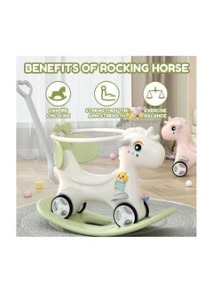 Generic 4 in 1 Rocking Horse, Baby Balance Bike Ride On Toys for Toddler 1-3, Rocker Toy for Kid, Toddler Ride Animal Indoor/Outdoor, Boy&Girl Rocking Animal, Infant Ride Toy, Birthday Gift  - Image 3