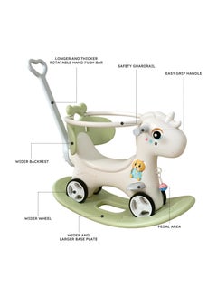 Generic 4 in 1 Rocking Horse, Baby Balance Bike Ride On Toys for Toddler 1-3, Rocker Toy for Kid, Toddler Ride Animal Indoor/Outdoor, Boy&Girl Rocking Animal, Infant Ride Toy, Birthday Gift  - Image 5