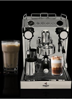 ميباشي Commercial Dual Boiler Coffee Machine, 2.5L Capacity, 15 Bar Pressure, Stainless Steel (ME-CCM2055)(2700W)  - Image 2