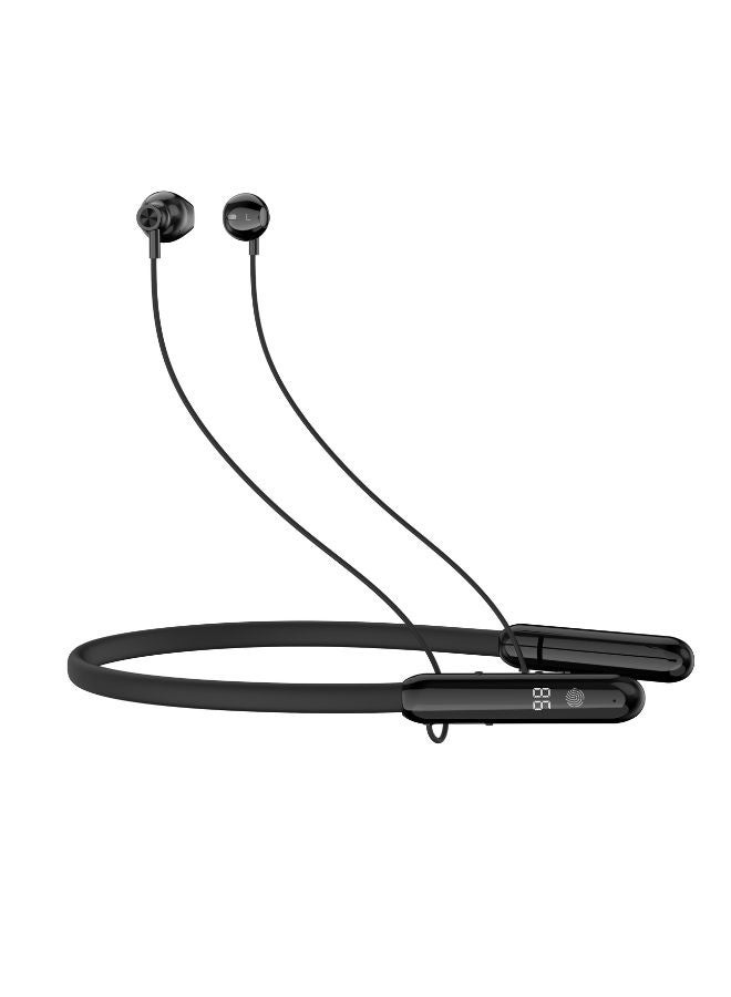 TELUX WAVEX Neckband Bluetooth Earphones, Long Playtime up to 40H, Rich Bass & Immersive Sound, HD Microphone, Magnetic Earbuds, TF Card Support, Comfort Fit – Black - Image 2