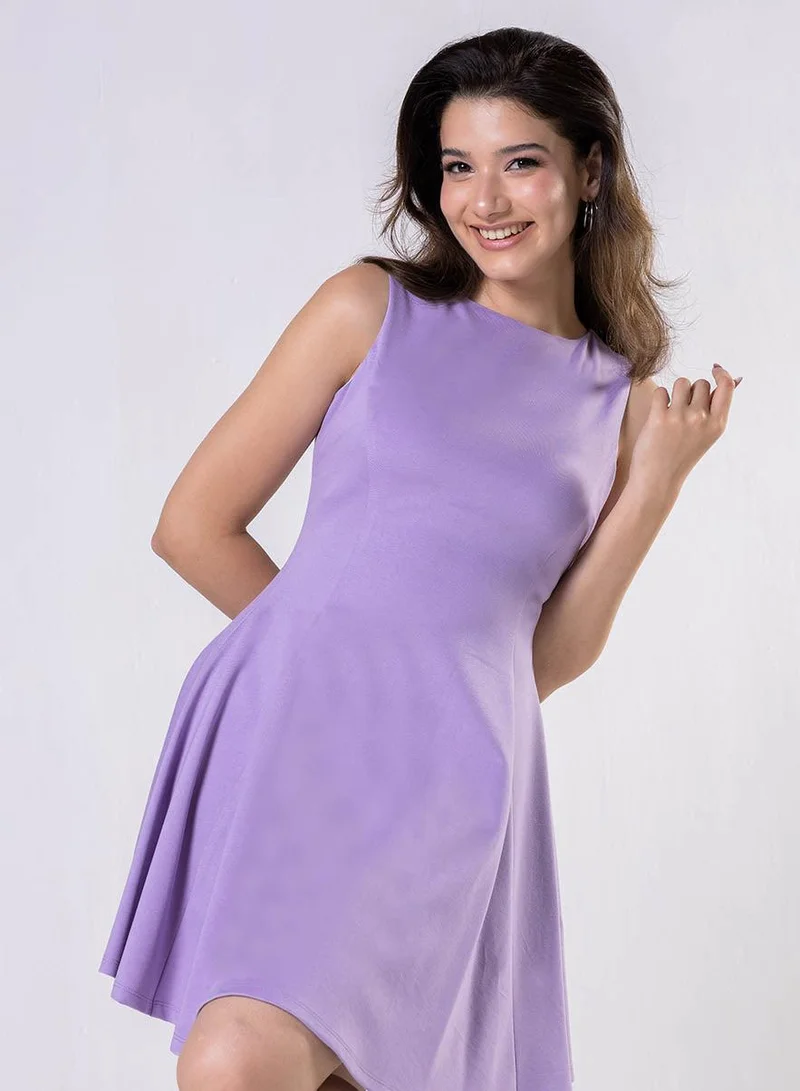 Zigzag  Short Lavender Ponte Mini Dress for Women | Best Price UAE