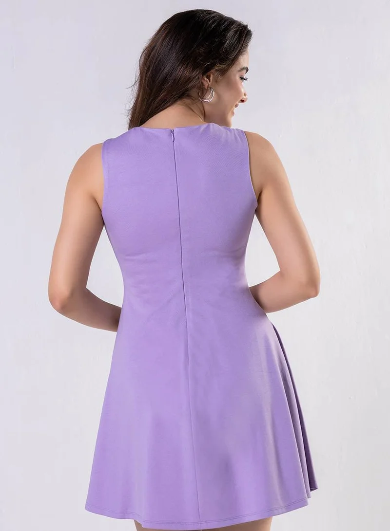 Zigzag  Short Lavender Ponte Mini Dress for Women | Best Price UAE