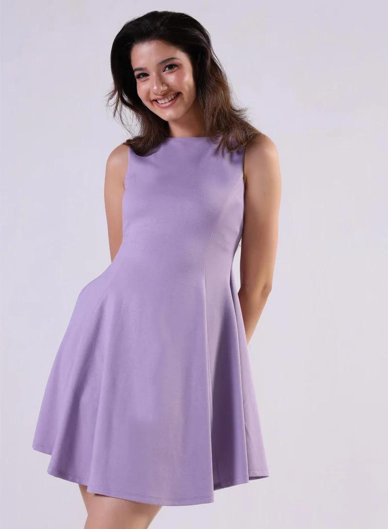 Short Lavender Ponte Mini Dress