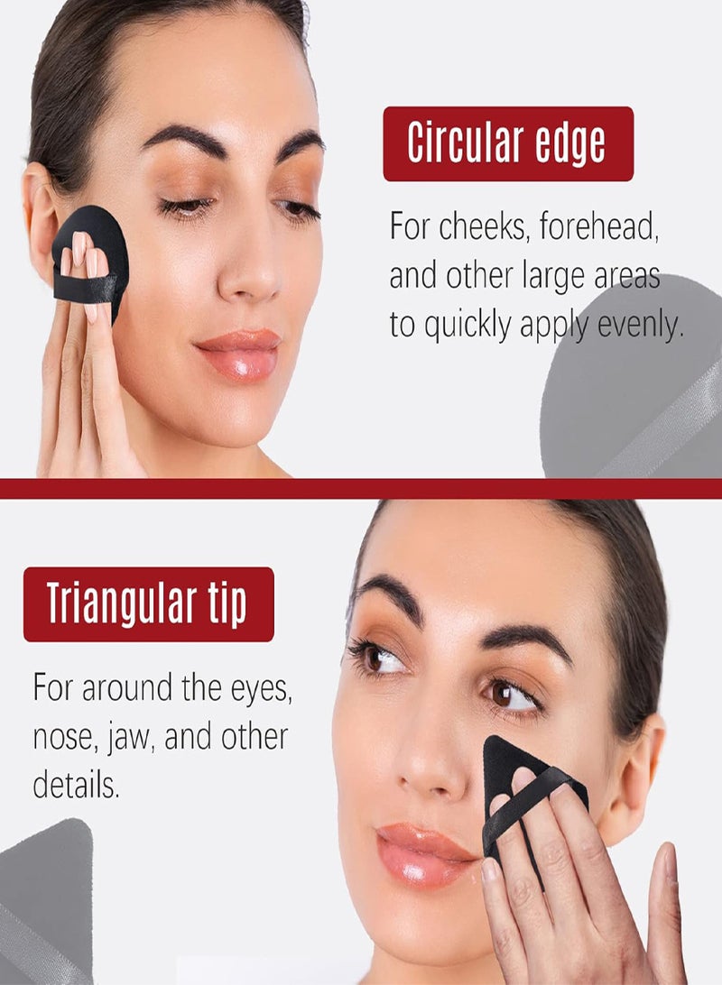 AEENAA 6 Pcs Makeup Sponge And Puff Set With Storage Case, Includes 4 Soft Beauty Blenders And 2 Pure Cotton Triangle Velvet Powder Puff For Face And Body Makeup, Foundation Blending, Concealer Application, And Undereye Setting Powder Cosmetic Applicator Kit ( Sponge Shapes and Colors May Vary ) - Image 3