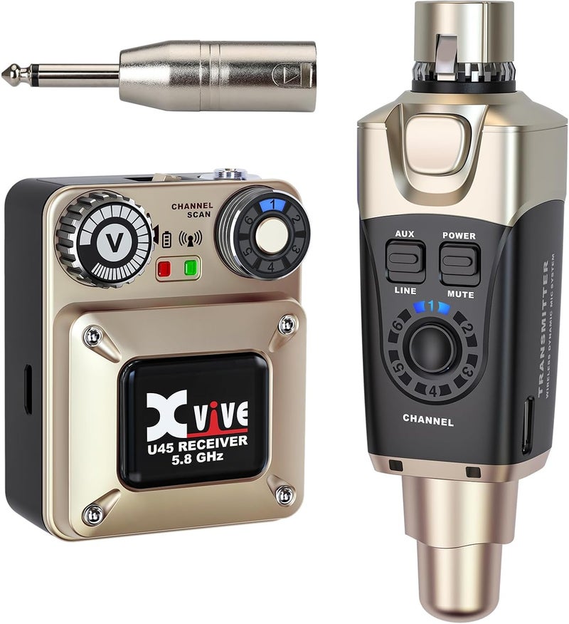 Xvive U45 Wireless in Ear Monitor System 58ghz IEM System Transmitter and bodypack Receiver for Studio Band Rehearsal Live Performance Channel Scan Mode - Image 2
