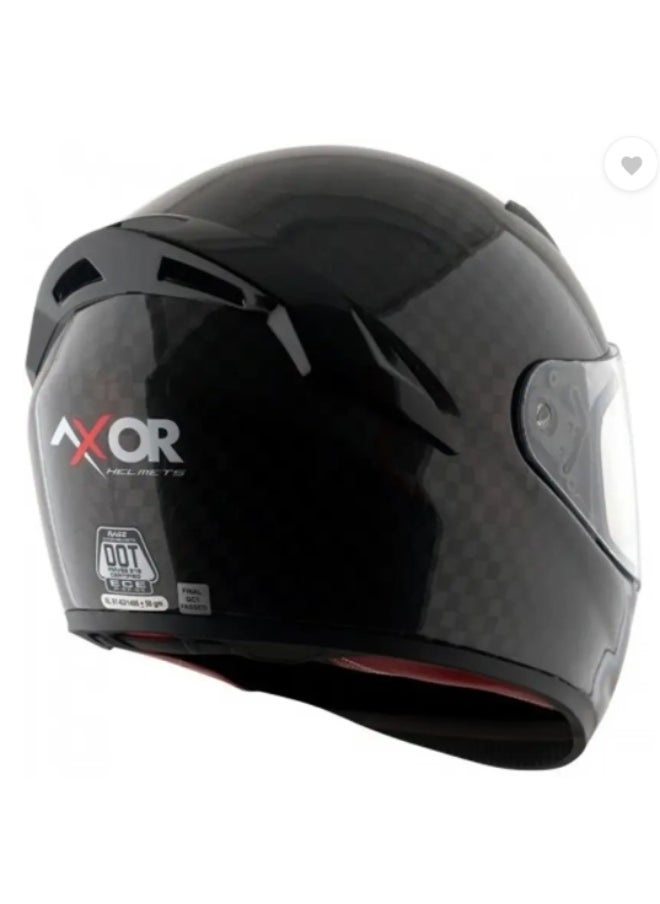 AXOR Axor Rage Carbon Fiber big checks Motorbike Helmet  (GLOSS CARBON)  - Image 4