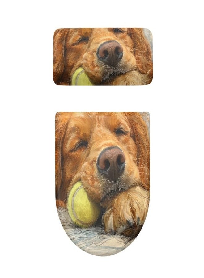 Daulesho Vivid Golden Retriever Standard Toilet Seat Lid Cover 3D Golden Retriever Dog Bathroom Toilet Seat Lid Cover Set Cute Animal Puppy Universal Fit Toilet Accessories Decor - Image 5