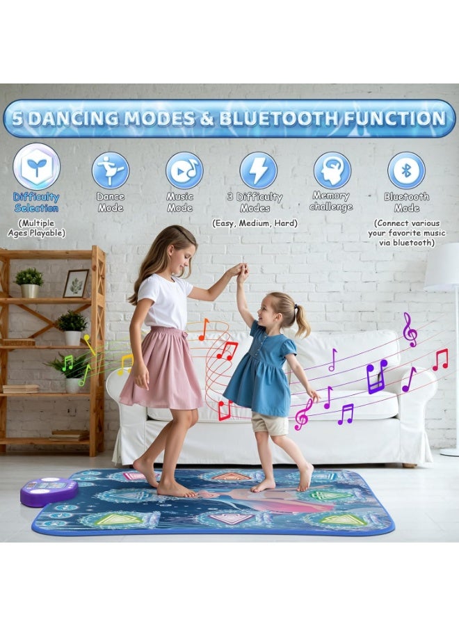 Altheqa Dance Mat Toys for 3-12 Year Old Girls, Kids Dance Mat with Light Up 8-Buttons & Wireless Bluetooth, Dance Toy with 5 Modes Game, Birthday Xmas Gifts for 3 4 5 6 7 8 9 10+ Year Old Girls Boys - Image 3