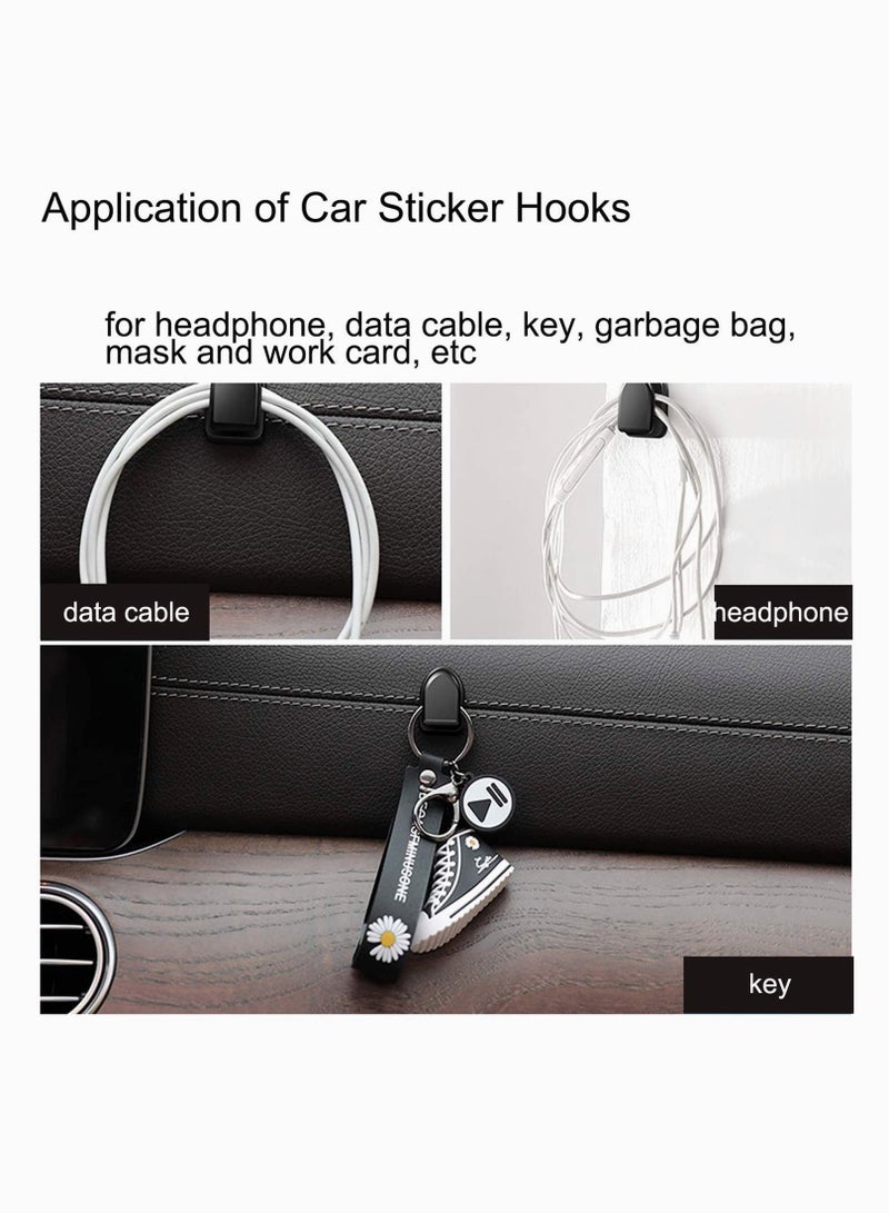 Car Tissue Holder, 2 Packs Issue Holder for Visor Glasses Holders and Sticker Hooks, Mask PU Leather Hanging Box Visor, Black - Image 4