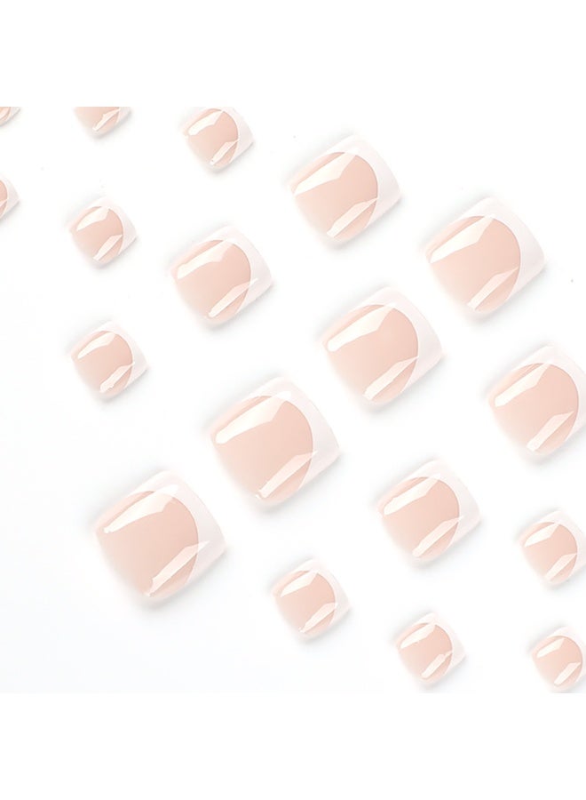 Kanza 24Pcs Press on Nails, False Nails, Fake Nails Set for Women Girls Nail Art Accessories, Press On Nail with Glue Stickers for Easy Apply, Stick On Fingernails Set - Image 2