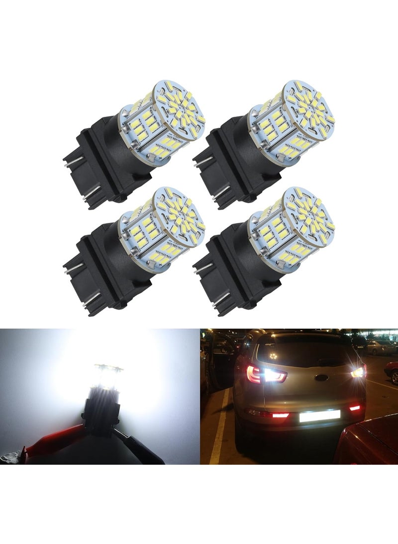 4PCS 3157 مصباح LED الاحتياطي للضوء العكسي 12V-24V سوبر برايت 3156 3056 3057 3047 4157 LED استبدال مجموعة ضوء للسيارة الاحتياطي للضوء العكسي الذيل الفرامل تحول إشارة الأضواء - زينون أبيض - Image 1