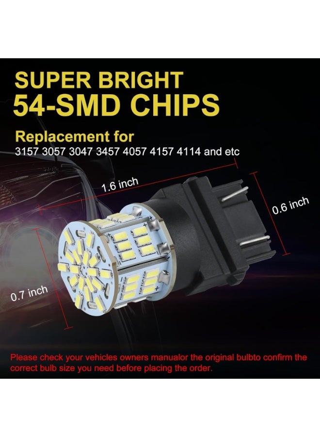 4PCS 3157 مصباح LED الاحتياطي للضوء العكسي 12V-24V سوبر برايت 3156 3056 3057 3047 4157 LED استبدال مجموعة ضوء للسيارة الاحتياطي للضوء العكسي الذيل الفرامل تحول إشارة الأضواء - زينون أبيض - Image 4