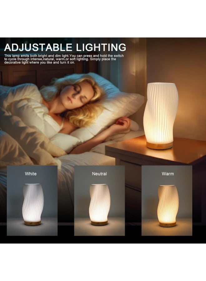 مصباح طاولة صغير مبتكر بجانب السرير، يعمل بمنفذ USB، مصباح ليلي مخطط بتصميم عتيق لغرفة النوم، غرفة المعيشة، المكتب - Image 2