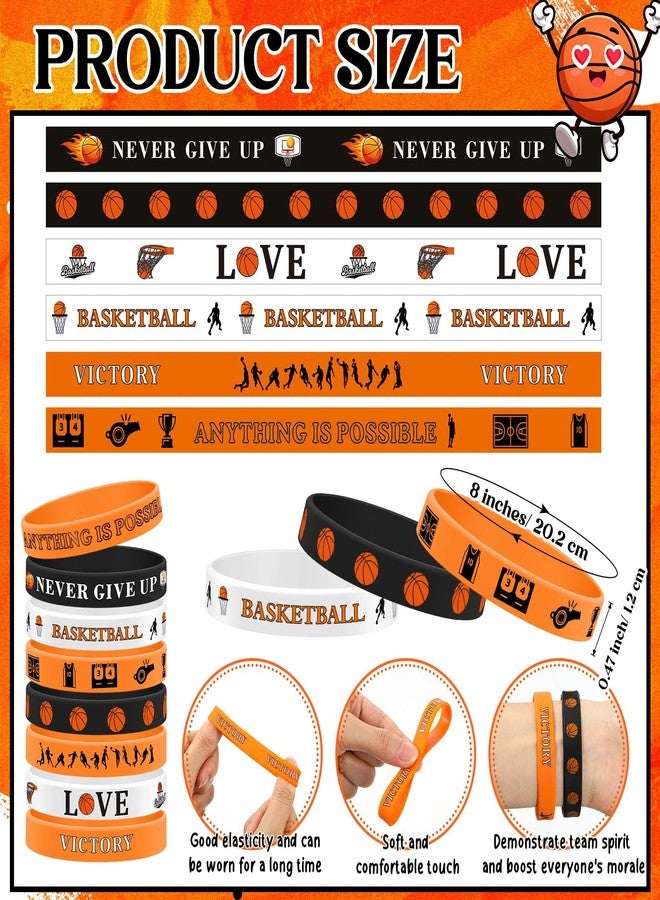 Chivertion 32 Set Valentine's Gift Include Basketball Pens Sports Silicone Bracelet Valentines Card Stickers, Basketball Party Favor Bulk for Valentine Exchange Gift Lover Reward Decor Party Supplie - Image 2