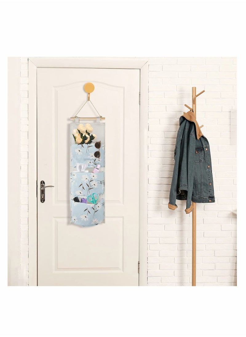 Y&D Wall Hanging Storage Bag Over The Door Organizer, Waterproof Linen Fabric Organizer with 3 Pockets, Multifunctional Shelves for Closet Bedroom Bathroom 3Pcs  - Image 4