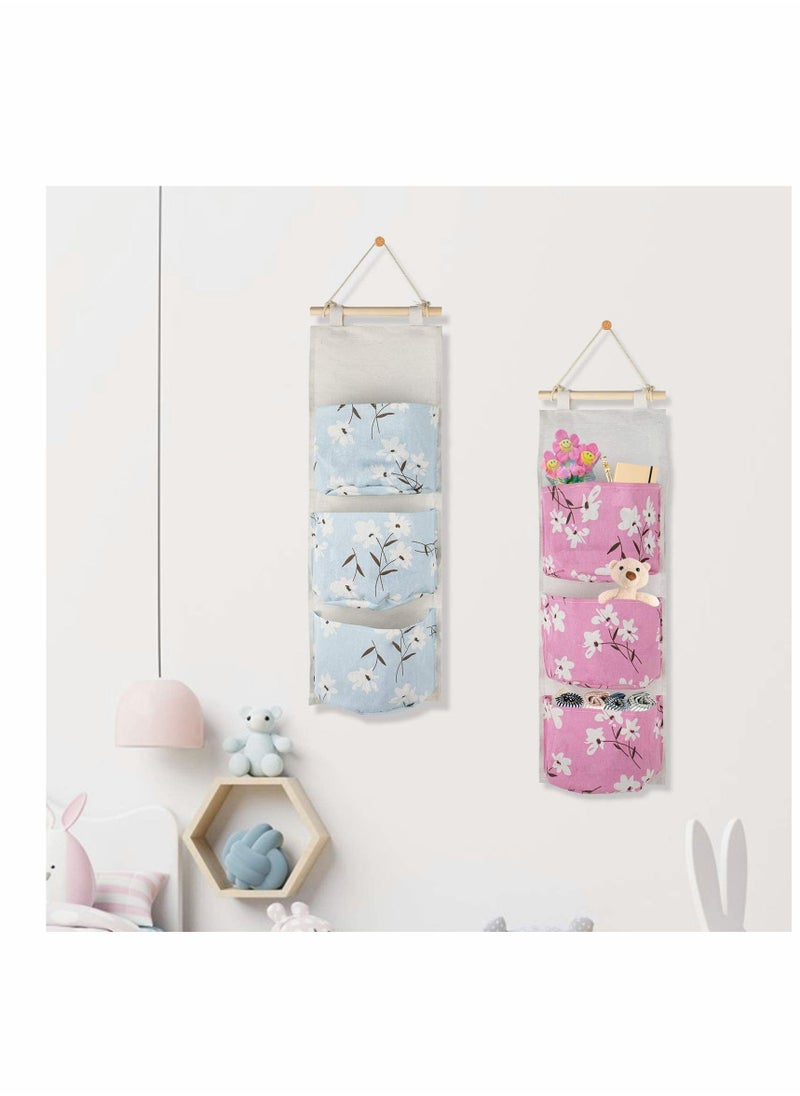 Y&D Wall Hanging Storage Bag Over The Door Organizer, Waterproof Linen Fabric Organizer with 3 Pockets, Multifunctional Shelves for Closet Bedroom Bathroom 3Pcs  - Image 5