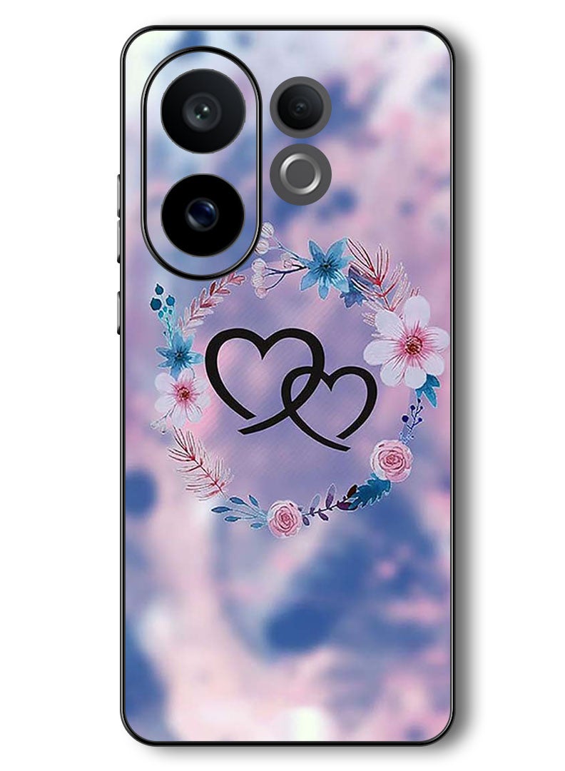 Theodor Case Compatible with Vivo V60 6.77 Inch Protection Shockproof Bumper Cover Two HEarts - Image 1
