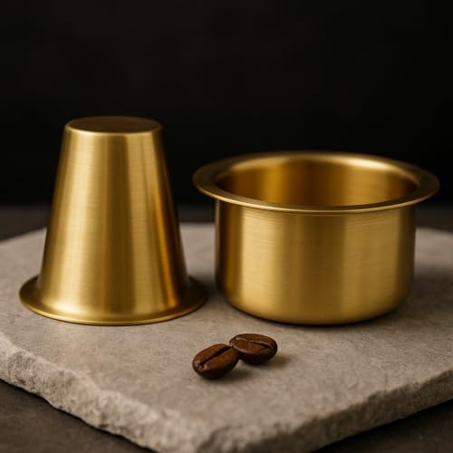 PUYANGAM Brass Dabra Coffee Set I Dawara Sets, Gift, Daily Use, Traditional (Matte 06 Sets) - Image 3