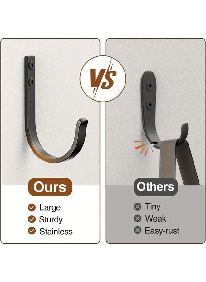 White 5 Pack Wall Hooks 22LB Screw in Metal Hanger Mount for Towel Coat Backpack - Image 4