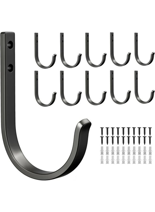 White 5 Pack Wall Hooks 22LB Screw in Metal Hanger Mount for Towel Coat Backpack - Image 2