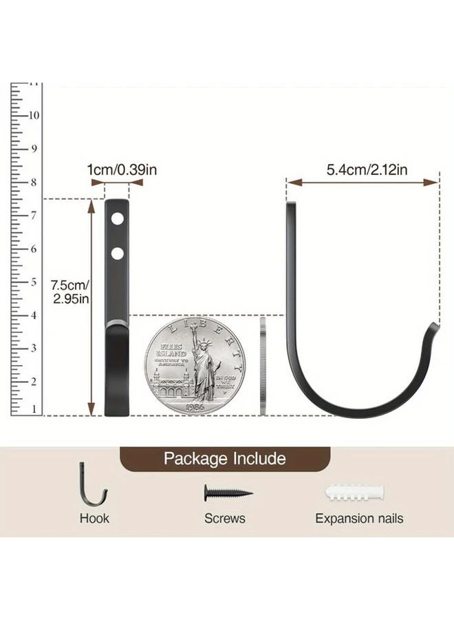 White 5 Pack Wall Hooks 22LB Screw in Metal Hanger Mount for Towel Coat Backpack - Image 3