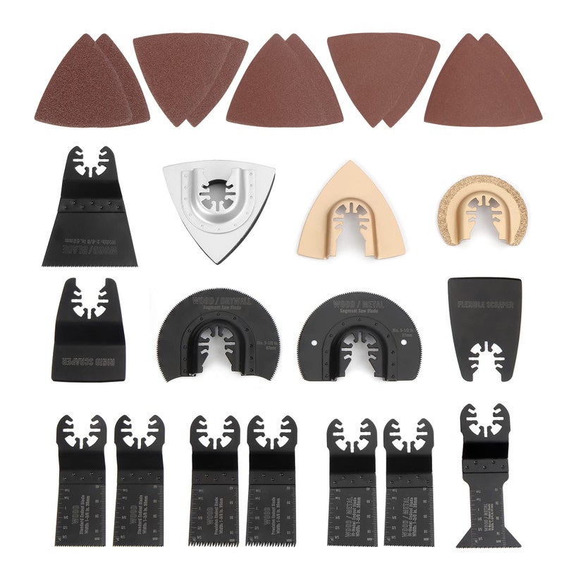 WORKPRO 25-piece Oscillating Multitool Accessories, Quick Release Oscillating Saw Blades to Cut Wood Metal Plastic, Fit Dewalt Worx Milwaukee Black&Decker Rockwell Makita Fein Craftsman - Image 1