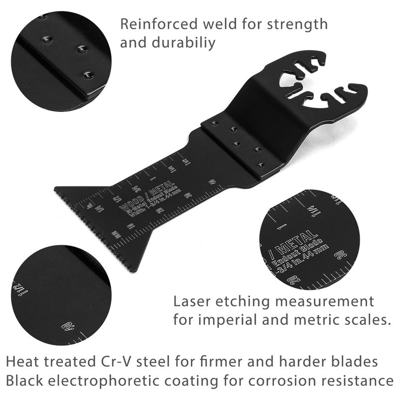 WORKPRO 25-piece Oscillating Multitool Accessories, Quick Release Oscillating Saw Blades to Cut Wood Metal Plastic, Fit Dewalt Worx Milwaukee Black&Decker Rockwell Makita Fein Craftsman - Image 3