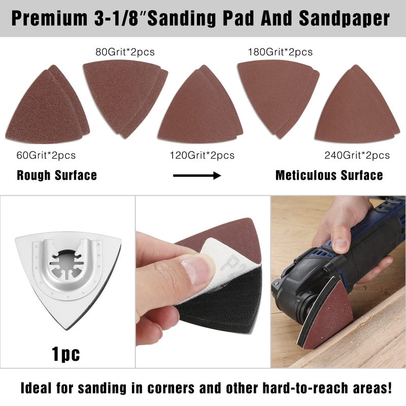 WORKPRO 25-piece Oscillating Multitool Accessories, Quick Release Oscillating Saw Blades to Cut Wood Metal Plastic, Fit Dewalt Worx Milwaukee Black&Decker Rockwell Makita Fein Craftsman - Image 5