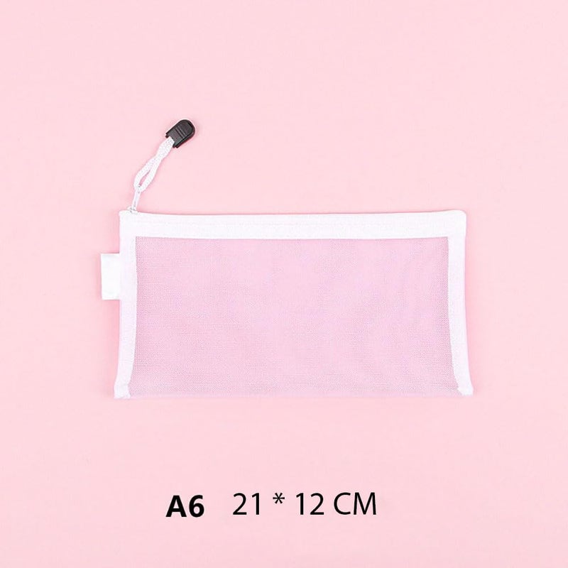 pepplo Mesh Pen Case, Pencil Storage Pouch, Plastic Zipper Bags, Envelope Bag, Stationery Bag, Office Supplies, Transparent Bag, Student Storage Bag, Nylon School Supplies, Waterproof Pouch (Small, 4 Pieces) - Image 3