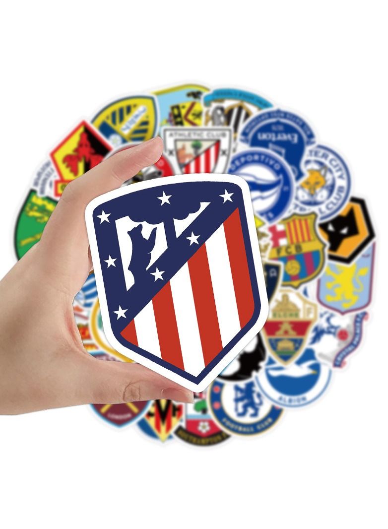 100-Piece Football Club Logo Cool Waterproof Stickers - Image 2