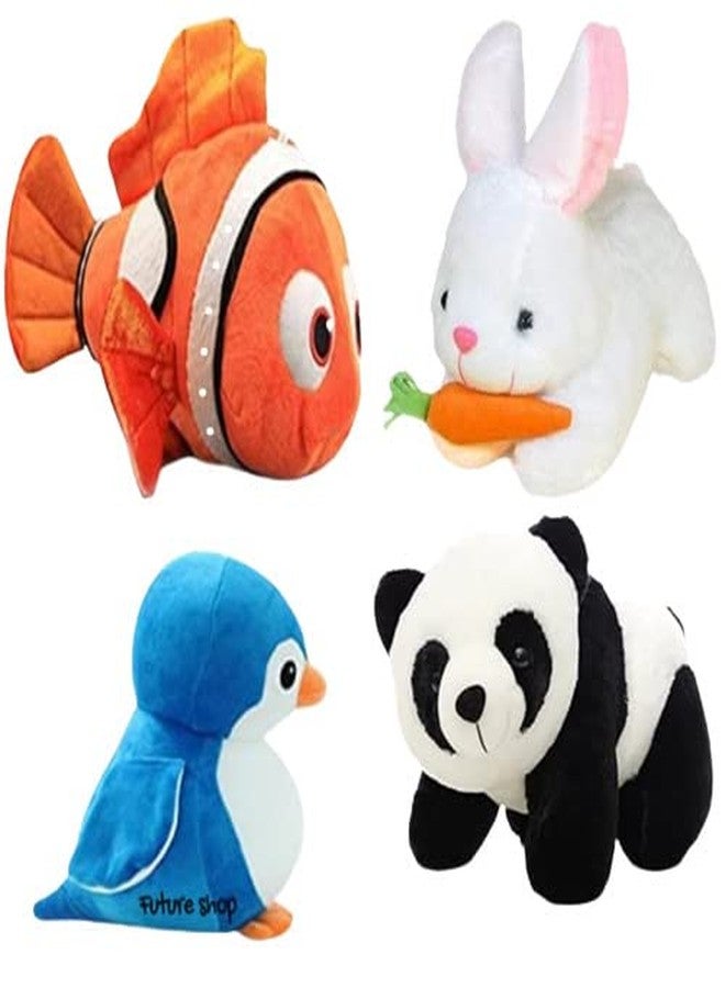 Future Shop Combo of 4 Soft Toys for Kids Fish, Rabbit (28cm), Penguine (25cm), and Panda(30cm) Stuffe Soft Plush Toy/Home Decoration/Car Decoration Toy/Baby Toy. - Image 1