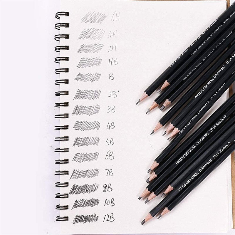 GETKO WITH DEVICE GETKO WITH DEVICE Professional Art Sketching Drawing Writing Pencil1B 2B 3B 4B 5B 6B 7B 8B 10B 12B 2H 4H 6H Hb 14 Pcs/set Pencil Stationery Supplies  - Image 3