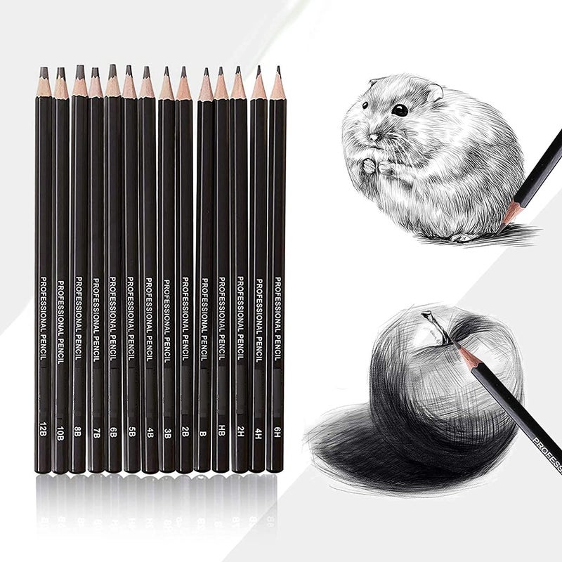 GETKO WITH DEVICE GETKO WITH DEVICE Professional Art Sketching Drawing Writing Pencil1B 2B 3B 4B 5B 6B 7B 8B 10B 12B 2H 4H 6H Hb 14 Pcs/set Pencil Stationery Supplies  - Image 1