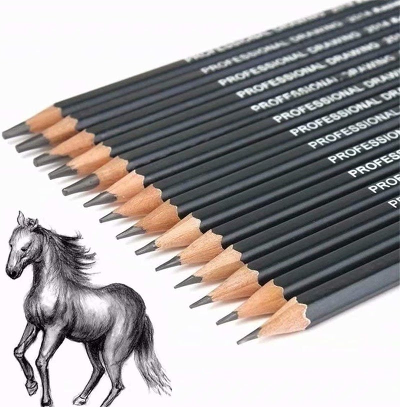 GETKO WITH DEVICE GETKO WITH DEVICE Professional Art Sketching Drawing Writing Pencil1B 2B 3B 4B 5B 6B 7B 8B 10B 12B 2H 4H 6H Hb 14 Pcs/set Pencil Stationery Supplies  - Image 4