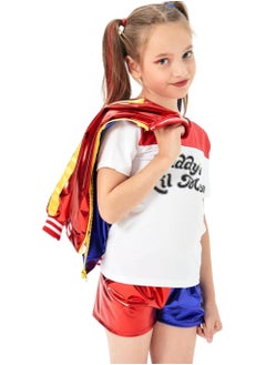 VUCATIN Cosplay Costume for Kids Girls Girls Villain Costume Kit include Jacket  T-shirt Shorts Gloves Perfect for Fancy Dress Costume Cosplay  - Image 2