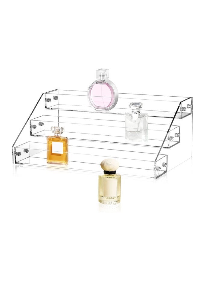 Perfume Organizer, 12'' Perfume Stand, Sturdy Acrylic Display Risers for Figures Stand, Upgrade Acrylic Perfume Stand, Acrylic Risers for Decoration and Organizer (Set of 2)