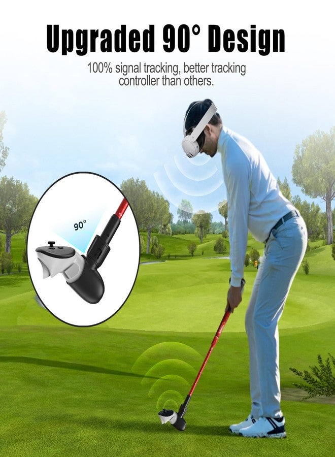 YOGES Adjustable Length VR Golf Club Handle for Meta Quest 3S/Quest 3/Oculus Quest 2, 90 Degree Virtual Reality Baseball Controller Attachment, Simulator Real Golf Game (ONLY for Right Controller) - Image 5