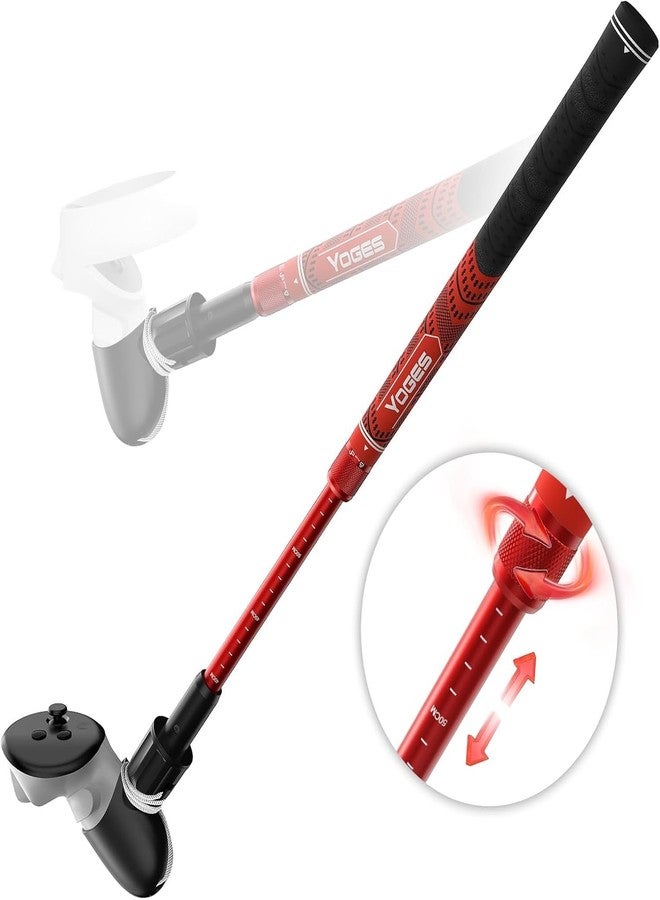 YOGES Adjustable Length VR Golf Club Handle for Meta Quest 3S/Quest 3/Oculus Quest 2, 90 Degree Virtual Reality Baseball Controller Attachment, Simulator Real Golf Game (ONLY for Right Controller) - Image 1