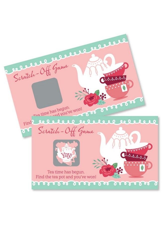 Big Dot of Happiness Floral Let’S Par Tea Garden Tea Party Game Scratch Off Cards 22 Count  - Image 1