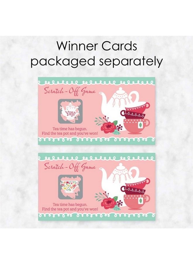 Big Dot of Happiness Floral Let’S Par Tea Garden Tea Party Game Scratch Off Cards 22 Count  - Image 4