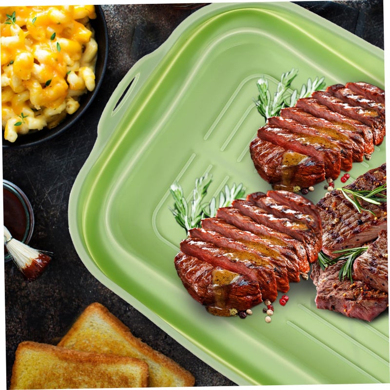 Reusable Silicone Air Fryer Liner Double Handle Rectangular Baking Pad - Image 5