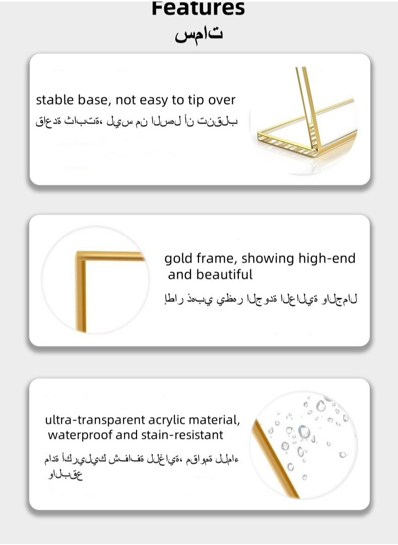 SHABILI 6PCS 5*7in Acrylic Sign Holder,L Shaped Desktop Display Holder, 17.78*12.7cm Poster Menu Holder, Table Number Display Stand，Family Photo Display，Clear Sign Holder for Wedding, Restaurant Signs, Office  - Image 2