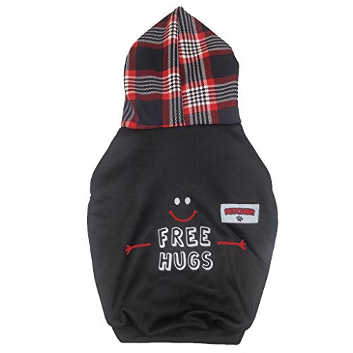 FETCHER Black & Red 'Free Hugs' Dry Fit Hoodie for Small Dogs (12 (X-Small)) - Image 2