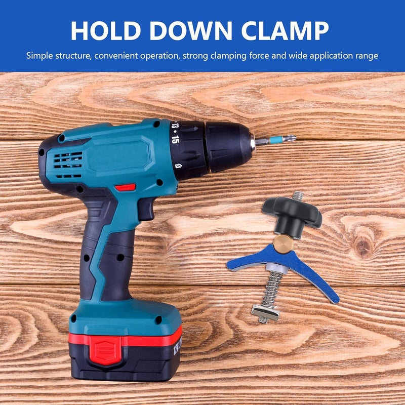 T-track Hold down Clamp Woodworking T Slot Clamp Blue Carpenter T-track Clip for Woodworking Bench Use, Single Piece - Image 5