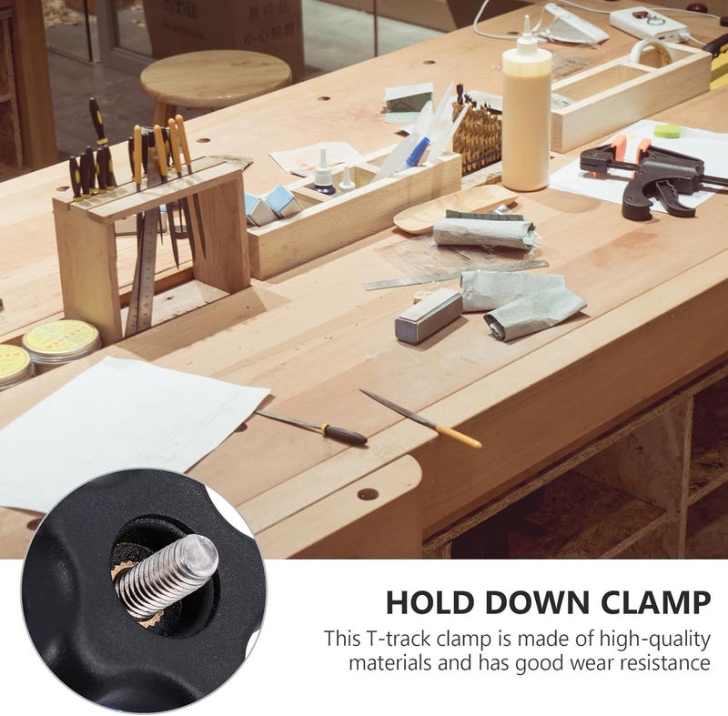 T-track Hold down Clamp Woodworking T Slot Clamp Blue Carpenter T-track Clip for Woodworking Bench Use, Single Piece - Image 3