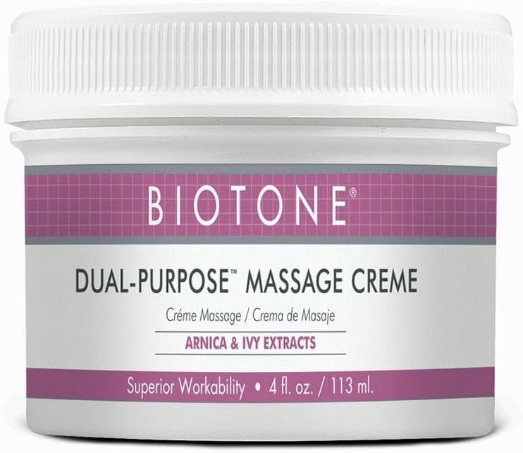 Biotone Dual Purpose Massage Creme with Arnica & Ivy Extracts - 4 Ounce