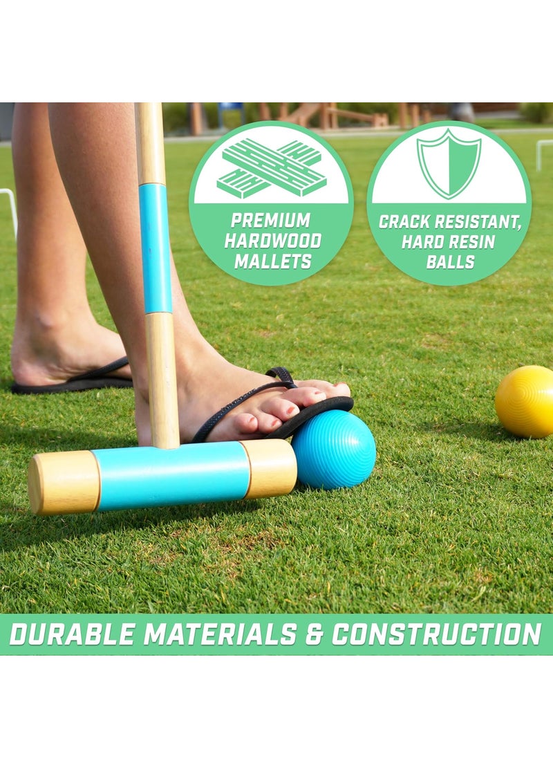 GoSports GoSports Six Player Croquet Set for Adults  Kids  Choose Deluxe 35 or Standard 28  Modern Wood Design  - Image 4