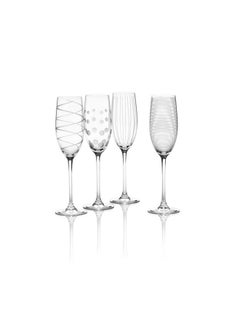 Mikasa Mikasa Cheers Crystal Champagne Flutes, 4 Count (Pack of 1), Clear  - Image 1