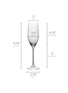 Mikasa Mikasa Cheers Crystal Champagne Flutes, 4 Count (Pack of 1), Clear  - Image 2