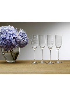 Mikasa Mikasa Cheers Crystal Champagne Flutes, 4 Count (Pack of 1), Clear  - Image 3